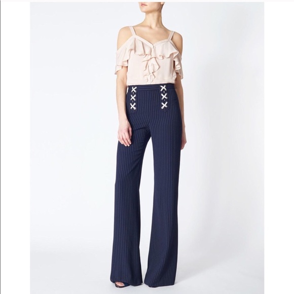 Veronica Beard Pants - Veronica Beard Quinn Lace Up High Waist Pants